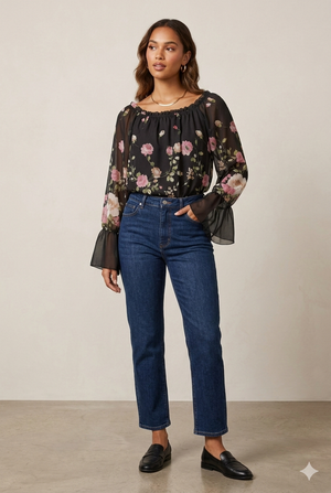 Blusa in Chiffon Floreale art.11694