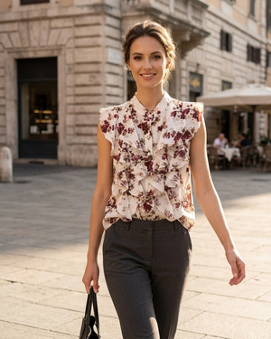 Top Smanicato con Volant art.11784