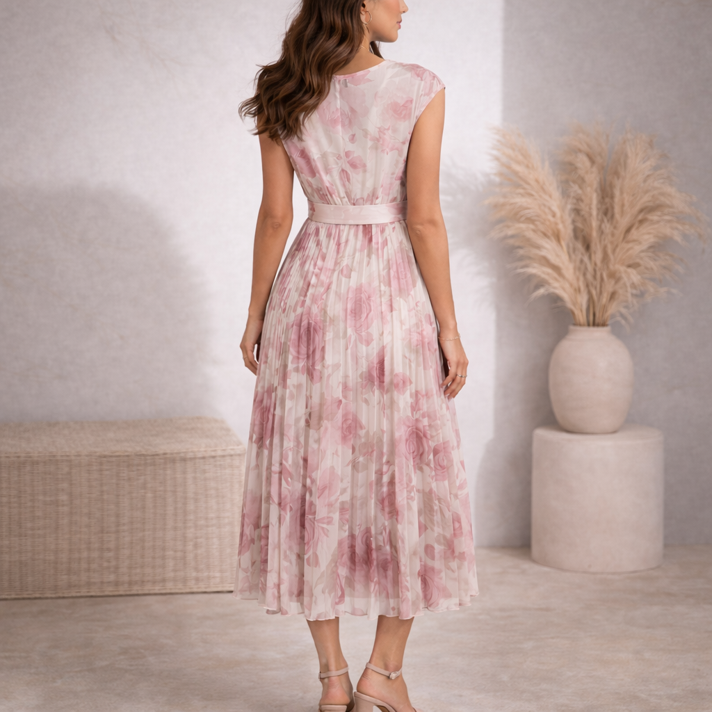 Abito Plissé a Motivo Floreale art.11697