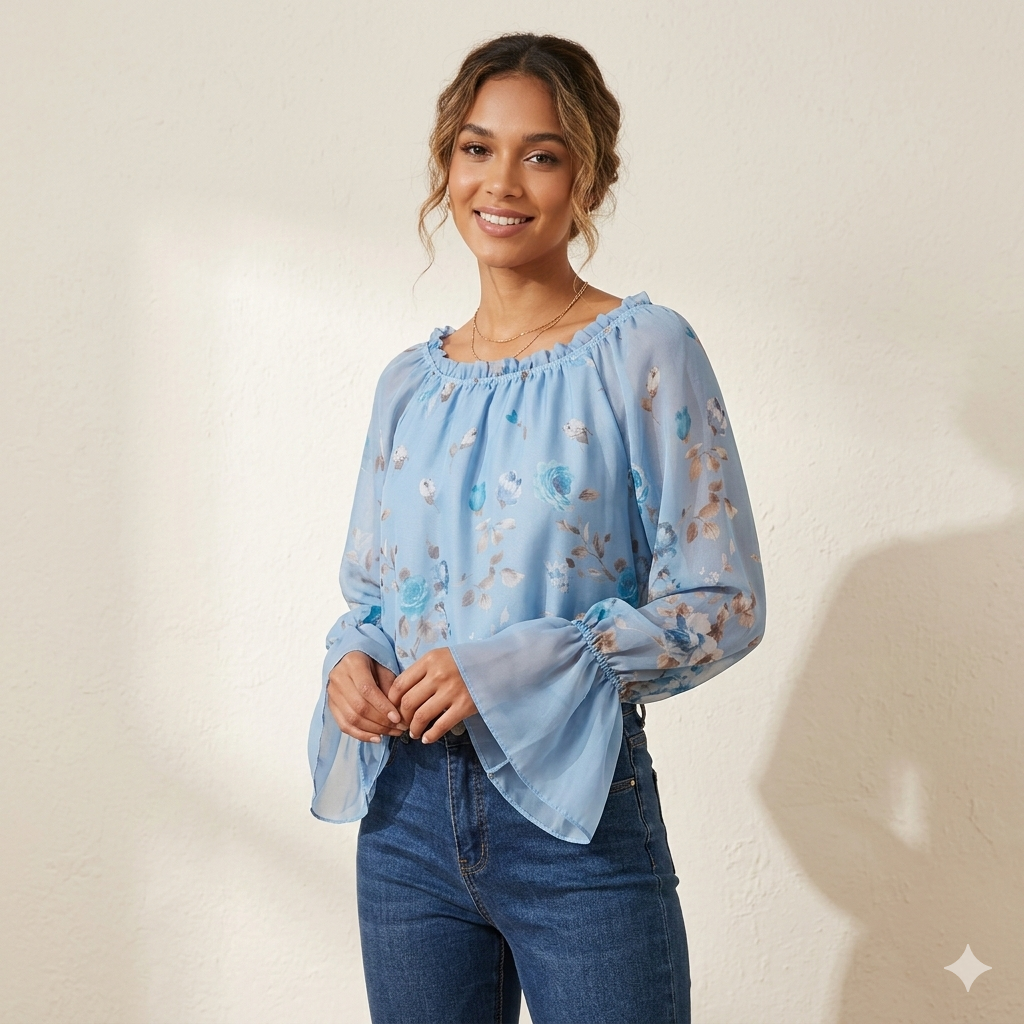 Blusa in Chiffon Floreale art.11694