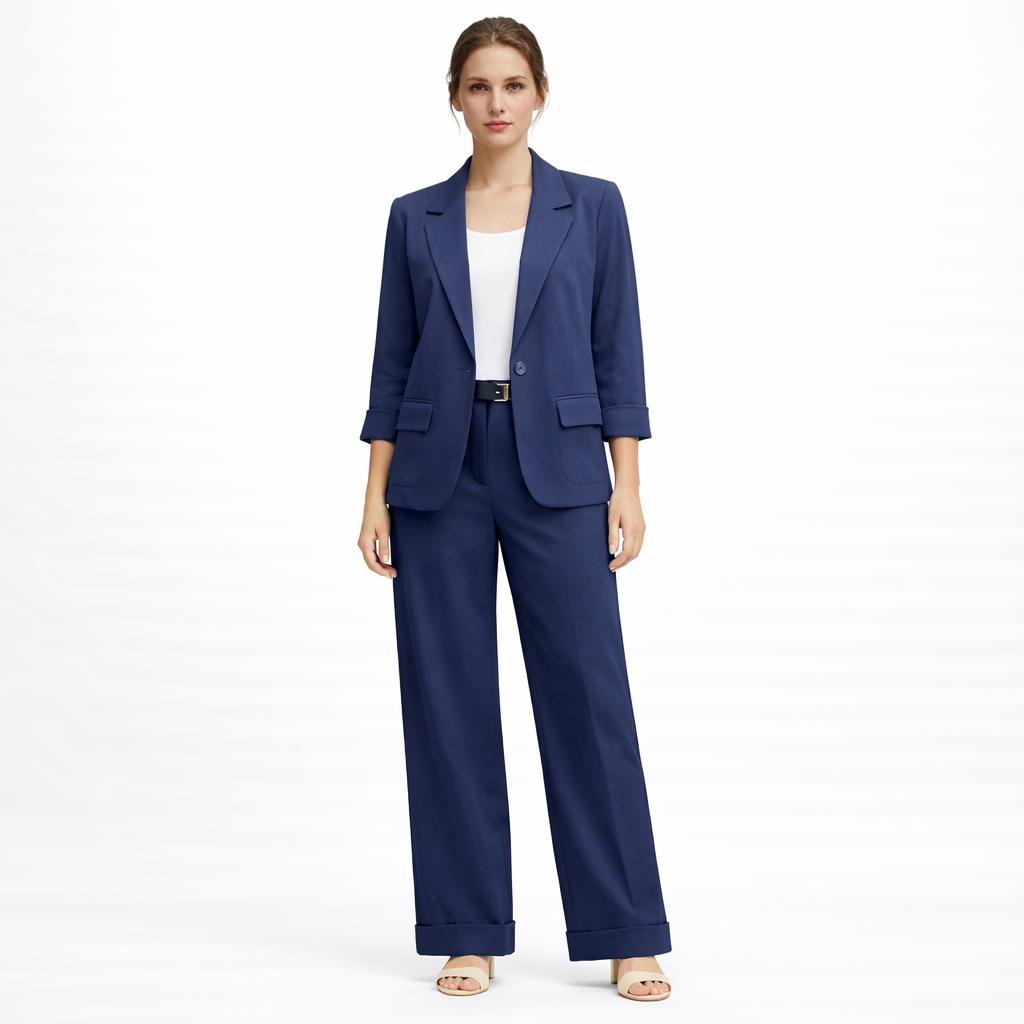 Pantalone a Gamba Larga con Risvolto art.11715