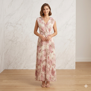 Abito Plissé a Motivo Floreale art.11697