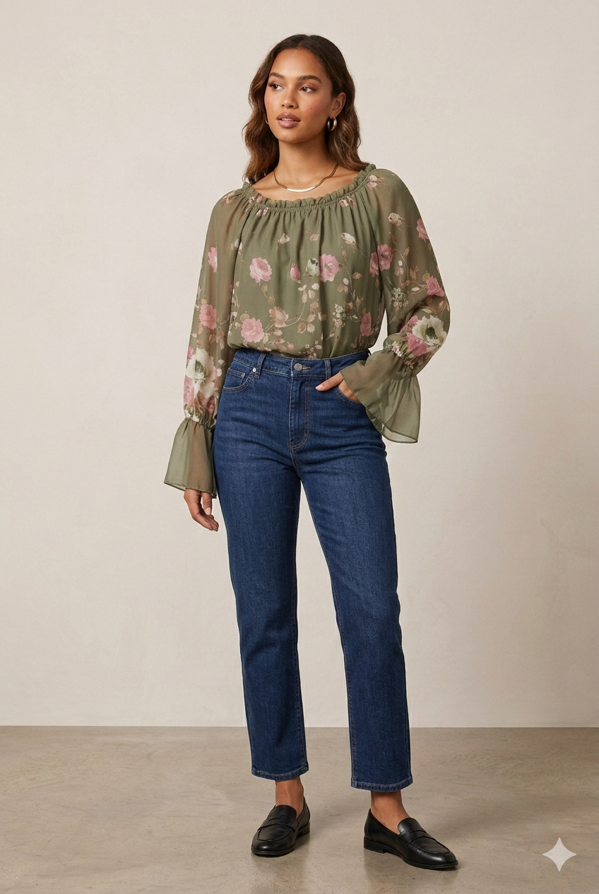 Blusa in Chiffon Floreale art.11694