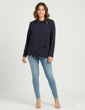 Blusa a Taglio Asimmetrico art.11720